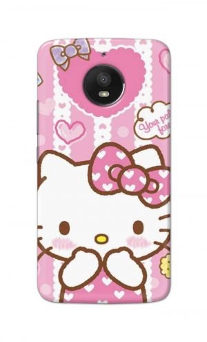 For Motorola Moto E4 Plus Printed Mobile Case Back Cover Pouch (Hello Kitty Pink)