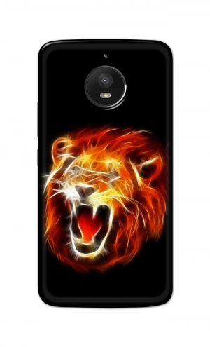 For Motorola Moto E4 Plus Printed Mobile Case Back Cover Pouch (Lion Fire)