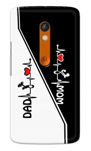 For Motorola Moto X Play Printed Mobile Case Back Cover Pouch (Mom Dad)