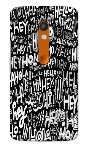 For Motorola Moto X Play Printed Mobile Case Back Cover Pouch (Black And White Graffiti)