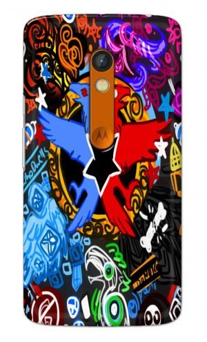 For Motorola Moto X Play Printed Mobile Case Back Cover Pouch (Colorful Eagle)