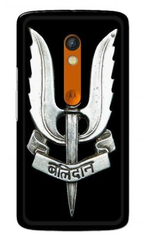 For Motorola Moto X Play Printed Mobile Case Back Cover Pouch (Indian Army Camouflage Balidan Badge)