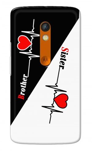 For Motorola Moto X Play Printed Mobile Case Back Cover Pouch (Brother Sister)