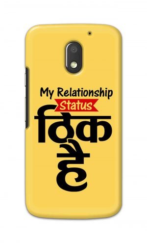 For Motorola Moto E3 Power Printed Mobile Case Back Cover Pouch (My Relationship Status)