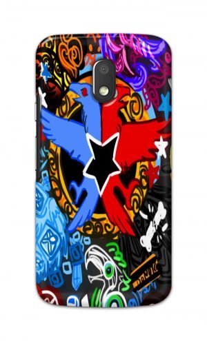 For Motorola Moto E3 Power Printed Mobile Case Back Cover Pouch (Colorful Eagle)