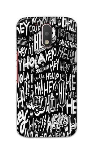 For Motorola Moto G4 Plus Printed Mobile Case Back Cover Pouch (Black And White Graffiti)