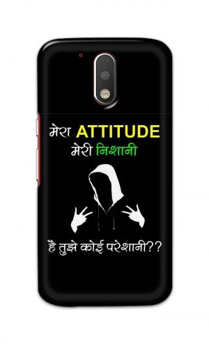 For Motorola Moto G4 Plus Printed Mobile Case Back Cover Pouch (Mera Attitude Meri Nishani)