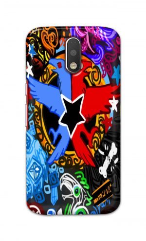 For Motorola Moto G4 Plus Printed Mobile Case Back Cover Pouch (Colorful Eagle)