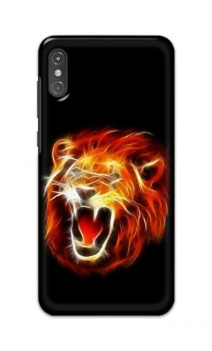 For Motorola One Power Printed Mobile Case Back Cover Pouch (Lion Fire)