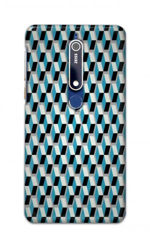 For Nokia 6.1 Printed Mobile Case Back Cover Pouch (Diamonds Pattern)