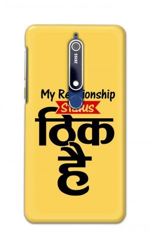 For Nokia 6.1 Printed Mobile Case Back Cover Pouch (My Relationship Status)