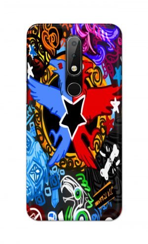 For Nokia 6.1 Plus Printed Mobile Case Back Cover Pouch (Colorful Eagle)