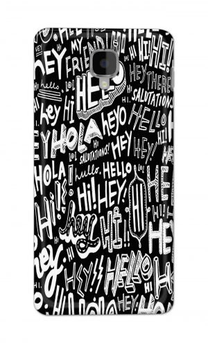 For OnePlus Three Printed Mobile Case Back Cover Pouch (Black And White Graffiti)
