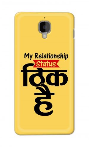 For OnePlus Three Printed Mobile Case Back Cover Pouch (My Relationship Status)