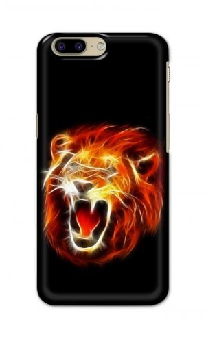 For OnePlus 5 Printed Mobile Case Back Cover Pouch (Lion Fire)