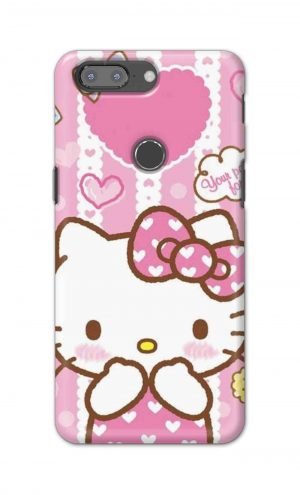 For OnePlus 5t Printed Mobile Case Back Cover Pouch (Hello Kitty Pink)