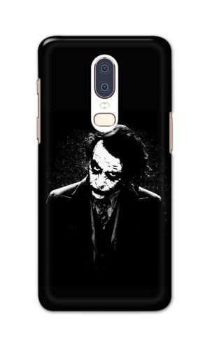 For OnePlus Six Printed Mobile Case Back Cover Pouch (Joker Black And White)