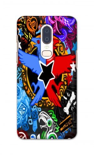 For OnePlus Six Printed Mobile Case Back Cover Pouch (Colorful Eagle)