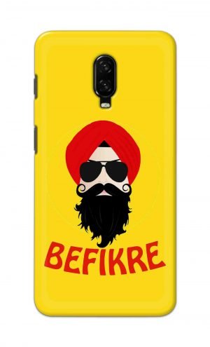 For OnePlus 6t Printed Mobile Case Back Cover Pouch (Sardar Ji Befikre)