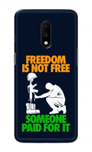 For OnePlus 7 Printed Mobile Case Back Cover Pouch (Freedom Is Not Free)