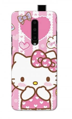 For OnePlus 7 Pro Printed Mobile Case Back Cover Pouch (Hello Kitty Pink)