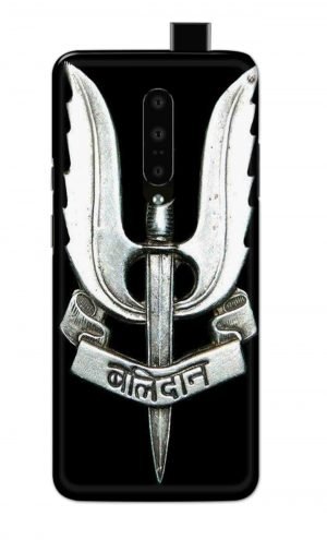 For OnePlus 7 Pro Printed Mobile Case Back Cover Pouch (Indian Army Camouflage Balidan Badge)