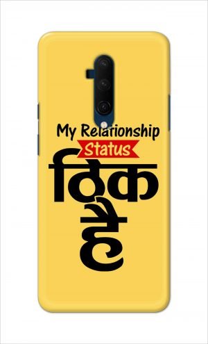 For OnePlus 7t Pro Printed Mobile Case Back Cover Pouch (My Relationship Status)