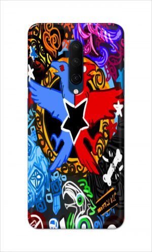 For OnePlus 7t Pro Printed Mobile Case Back Cover Pouch (Colorful Eagle)