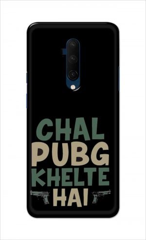 For OnePlus 7t Pro Printed Mobile Case Back Cover Pouch (Pubg Khelte Hain)