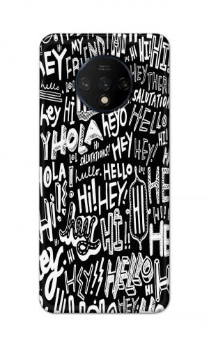 For OnePlus 7t Printed Mobile Case Back Cover Pouch (Black And White Graffiti)