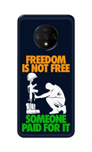 For OnePlus 7t Printed Mobile Case Back Cover Pouch (Freedom Is Not Free)