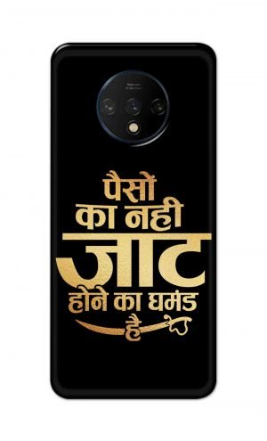 For OnePlus 7t Printed Mobile Case Back Cover Pouch (Paison Ka Nahi Jaat Hone Ka Ghamand Hai)