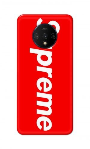 For OnePlus 7t Printed Mobile Case Back Cover Pouch (Supreme Red)
