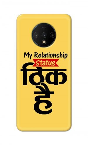 For OnePlus 7t Printed Mobile Case Back Cover Pouch (My Relationship Status)