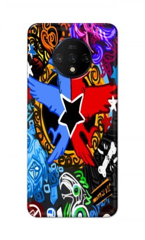 For OnePlus 7t Printed Mobile Case Back Cover Pouch (Colorful Eagle)