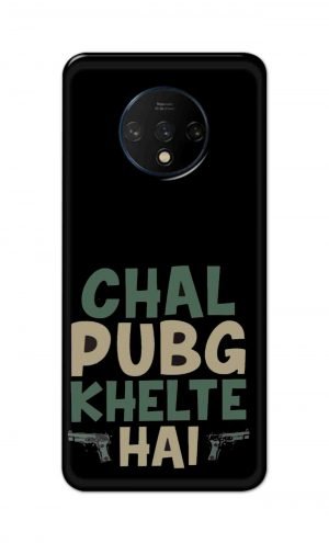 For OnePlus 7t Printed Mobile Case Back Cover Pouch (Pubg Khelte Hain)