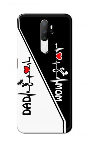 For Oppo A5 2020 / A9 2020 Printed Mobile Case Back Cover Pouch (Mom Dad)