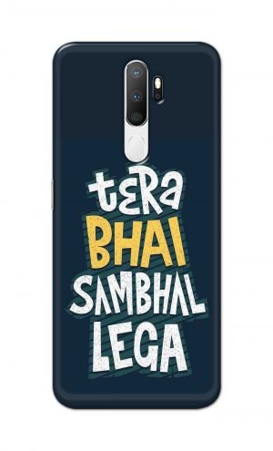 For Oppo A5 2020 / A9 2020 Printed Mobile Case Back Cover Pouch (Tera Bhai Sambhal Lega)