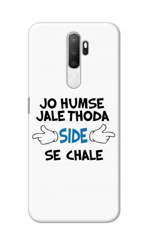 For Oppo A5 2020 / A9 2020 Printed Mobile Case Back Cover Pouch (Jo Humse Jale Thoda Side Se Chale)