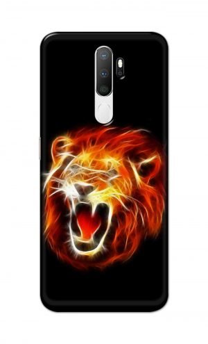 For Oppo A5 2020 / A9 2020 Printed Mobile Case Back Cover Pouch (Lion Fire)