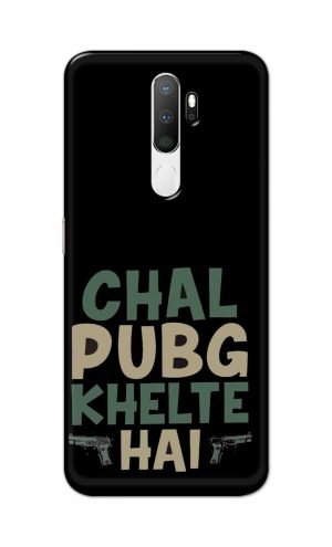 For Oppo A5 2020 / A9 2020 Printed Mobile Case Back Cover Pouch (Pubg Khelte Hain)