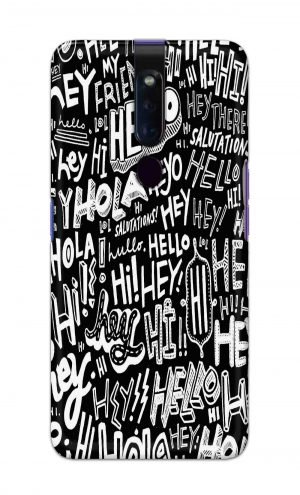 For Oppo F11 Pro Printed Mobile Case Back Cover Pouch (Black And White Graffiti)
