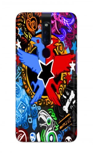 For Oppo F11 Pro Printed Mobile Case Back Cover Pouch (Colorful Eagle)