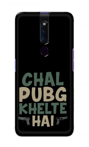 For Oppo F11 Pro Printed Mobile Case Back Cover Pouch (Pubg Khelte Hain)