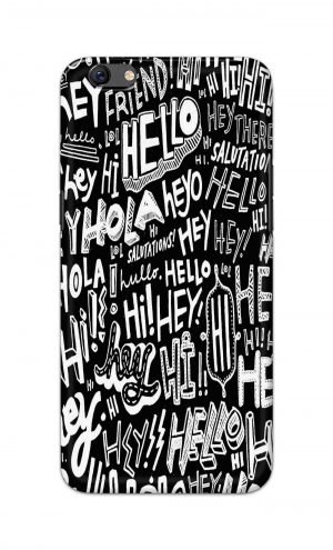 For Oppo F3 Printed Mobile Case Back Cover Pouch (Black And White Graffiti)