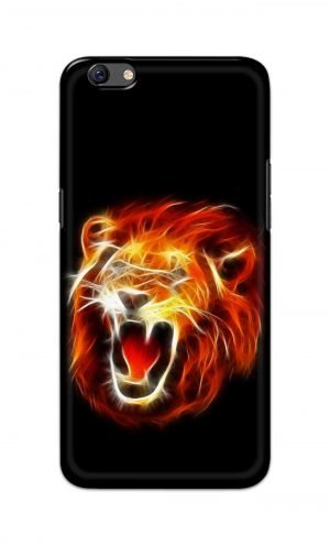 For Oppo F3 Printed Mobile Case Back Cover Pouch (Lion Fire)