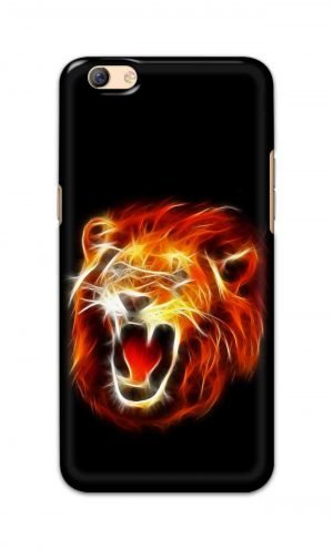 For Oppo F3 Plus Printed Mobile Case Back Cover Pouch (Lion Fire)