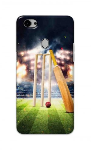 For Oppo F7 Youth Printed Mobile Case Back Cover Pouch (Cricket Bat Ball)