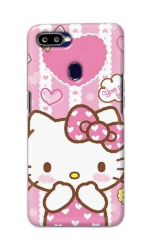 For Oppo F9 F9 Pro Printed Mobile Case Back Cover Pouch (Hello Kitty Pink)