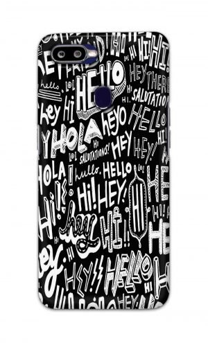 For Oppo F9 F9 Pro Printed Mobile Case Back Cover Pouch (Black And White Graffiti)